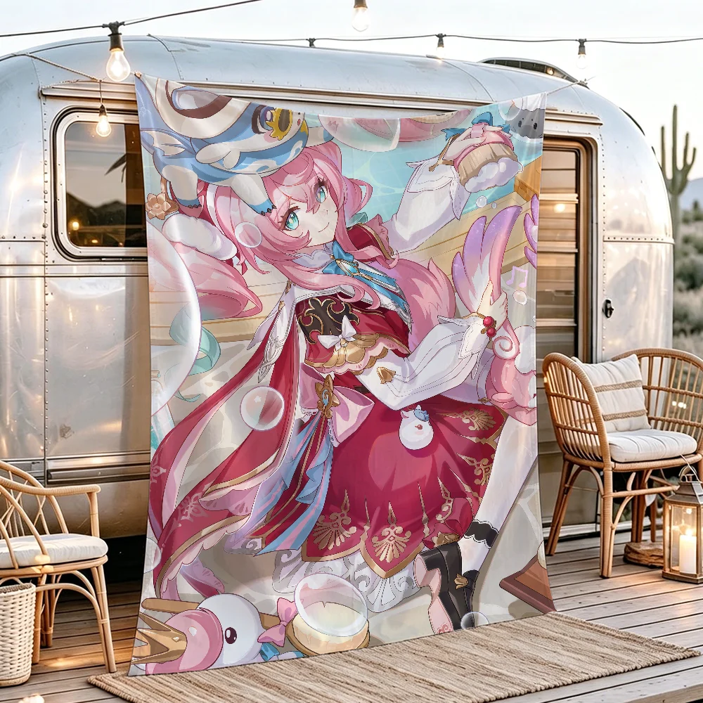 Game Honkai Star Rail Hyacine flag Campsite Atmosphere Hanging Banner Outdoor Garage Party Decor Advertising