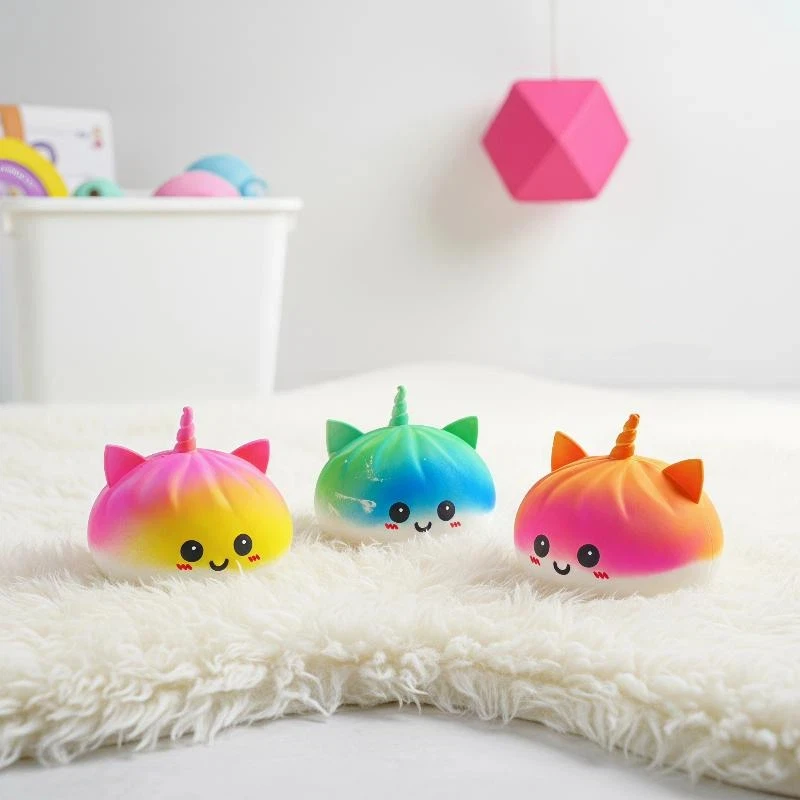 Dumpling Squeeze Toy Colorful Slow Rising Bamboo Stress Relief Fidget Toy for Kids Adults Home Office Relaxation