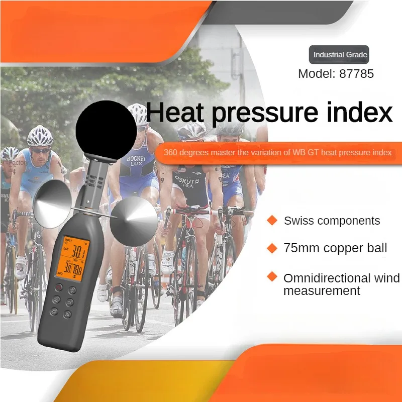 AZ87785 Professional Black Ball Thermometer Anemometer WBGT Recorder Heat Stroke Temperature Hygrometer