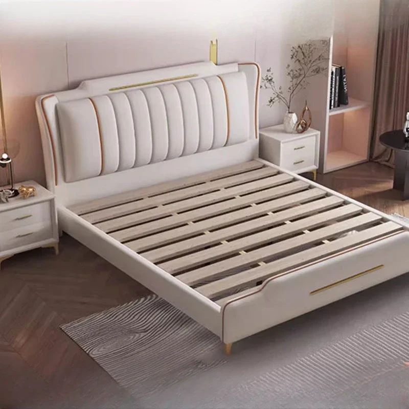 Luxury Queen Double Bed Nordic King Drawers Twin Frame Double Bed Modern Girl Boys Cama Matrimonio Furniture For Bedroom