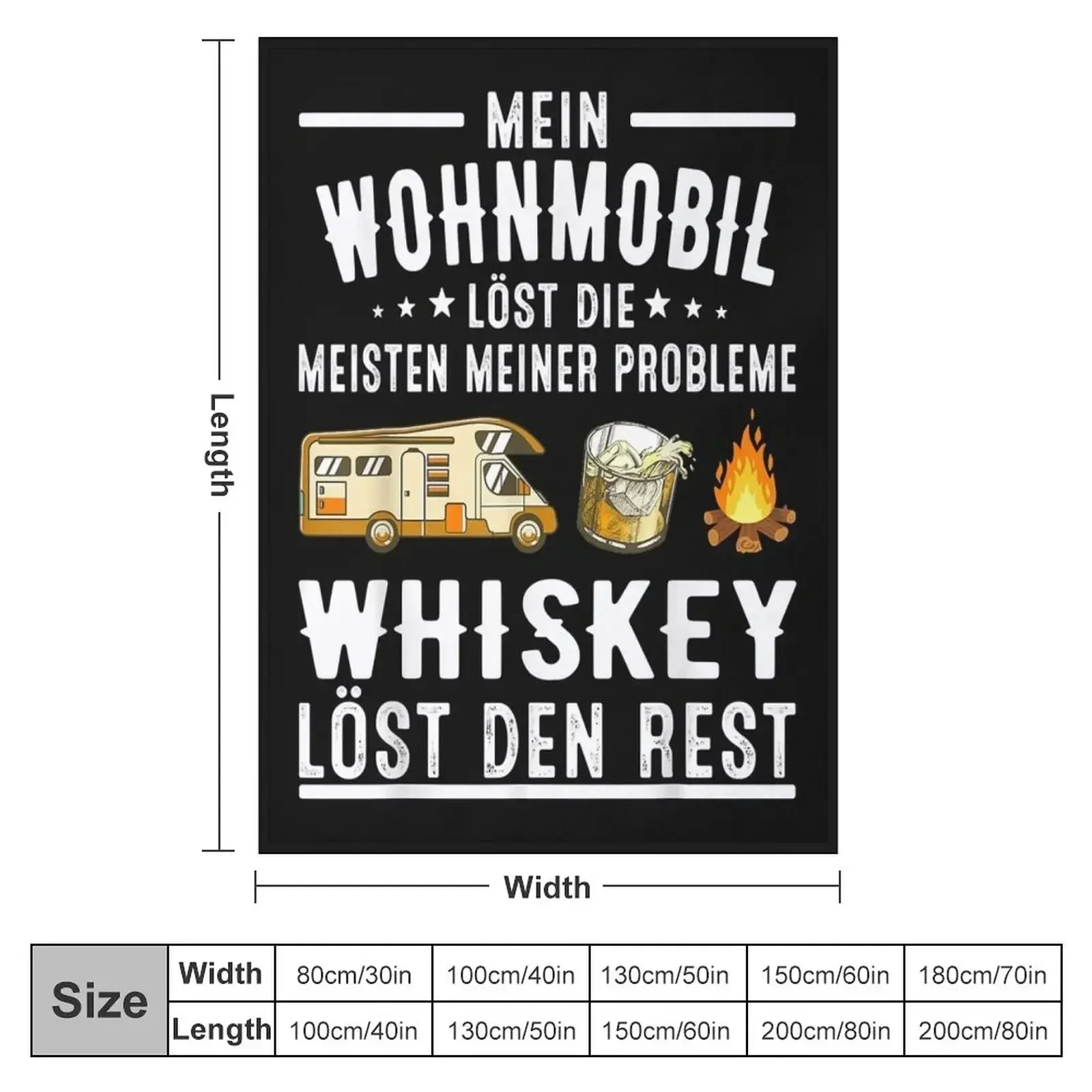 Wohnmobil l?st die meisten meiner Probleme Whiskey den Rest Throw Blanket Bed linens Hairy Blankets