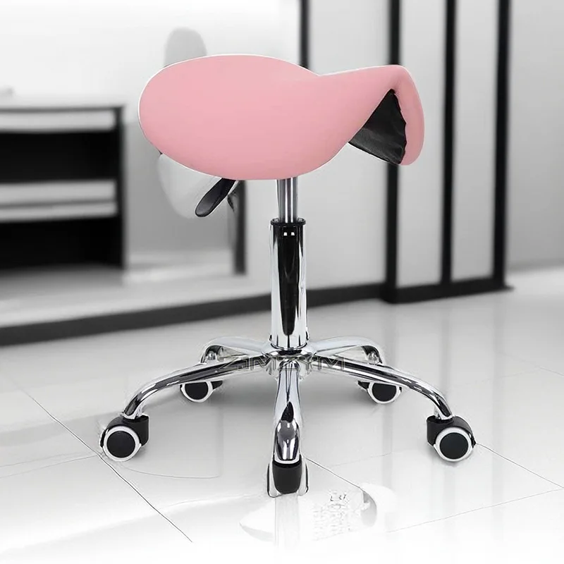 Solid Swivel Foot Saddle Stool with Backrest for Cosmetology Shop Technician Dental Spinning Lift Adjustable Height Chair - view 3