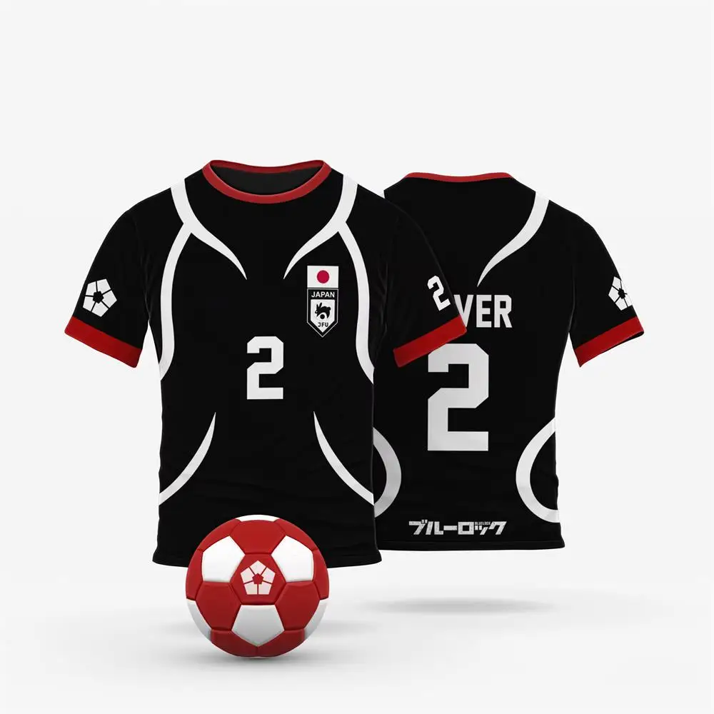 Blue Lock Japan U20 Black Cartoon Anime Cosplay Men Jersey Summer Short Sleeve Children Tee Tops Quick-Dry Fashion Women T-shirt image 5