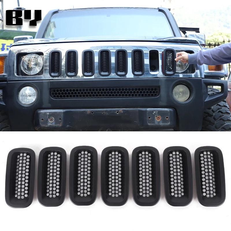 

fit for 2005 2006 2007 2008 2009 Hummer H3 Car Front Insert Racing Grills Decoration Cover Modification Parts