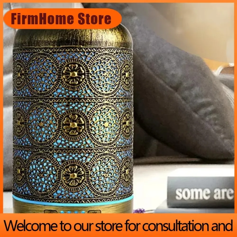 FirmHome StoreMetal Aromatherapy Machine 260ml Essential Oils Diffuser Air Humidifier 7 Colors Night Light Auto Shut Off Timer O