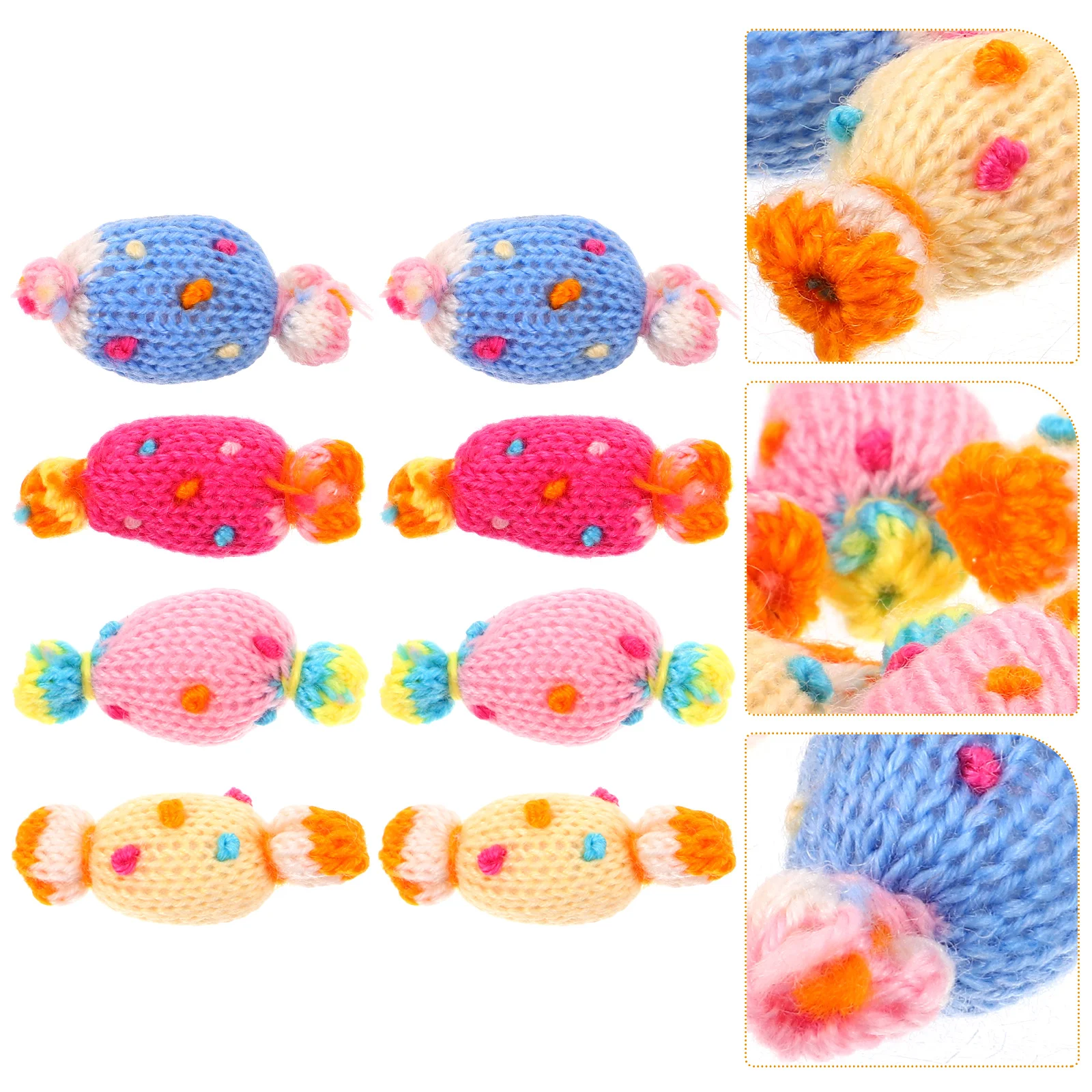 8 Pcs Colorful Candy Ornaments DIY Crafts Material Projects for Adults Clothing Supply Candies Embellishment Decorations Bag