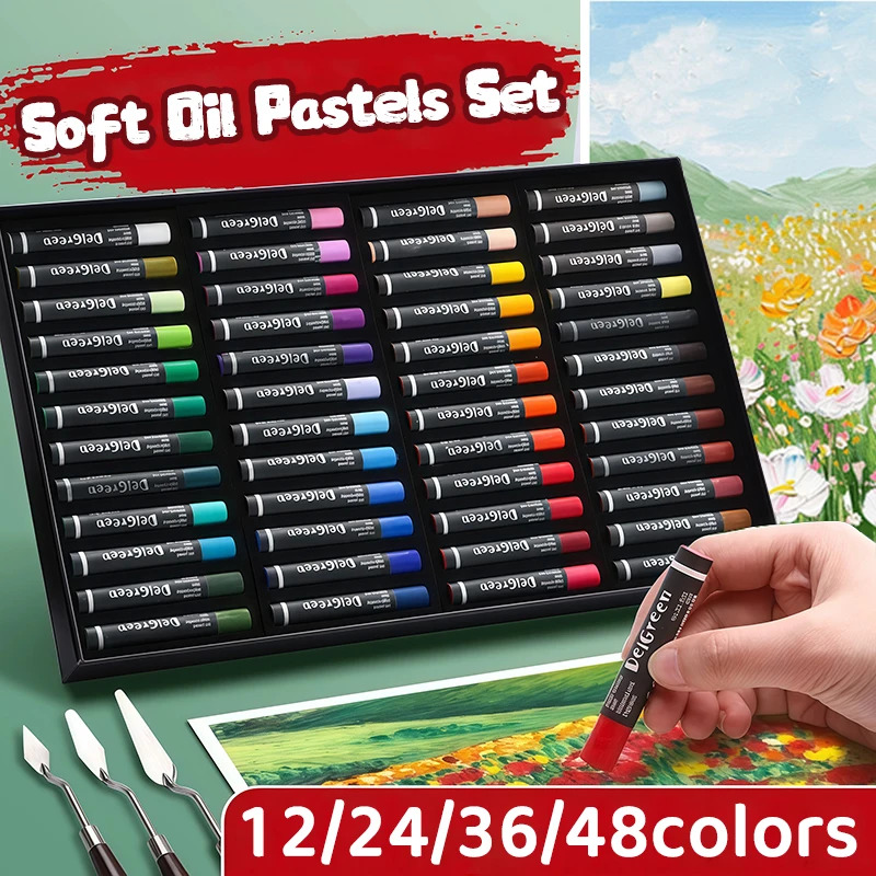 Artists Oil Pastels Set of 48/36/24/12Colors,for Painting,Blending,Art Supplies for Classroom,Beginners,Adults,Students,Teachers