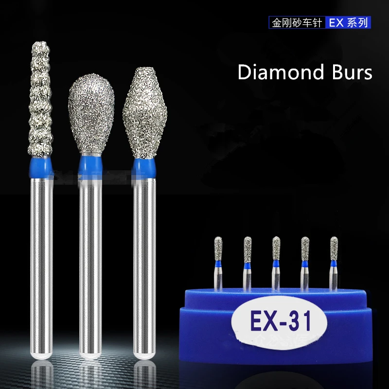 100PCS Dental Burs EX Series Diamond burs High Speed Sanding Teeth Polishing Drill Instrument Teeth Whitening Dentisry Tool