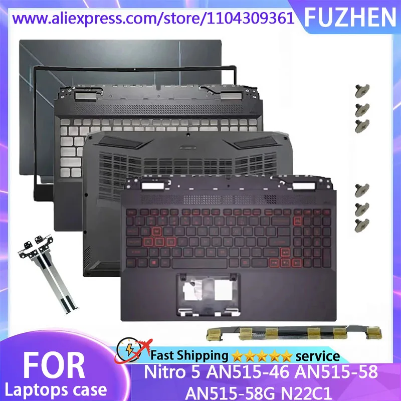 New For NITRO5 AN515-58G AN515-58 N22C1 LCD Back Cover/Front Bezel/Palmrest Upper Case /Bottom Case/Hinge /Hinge Cover