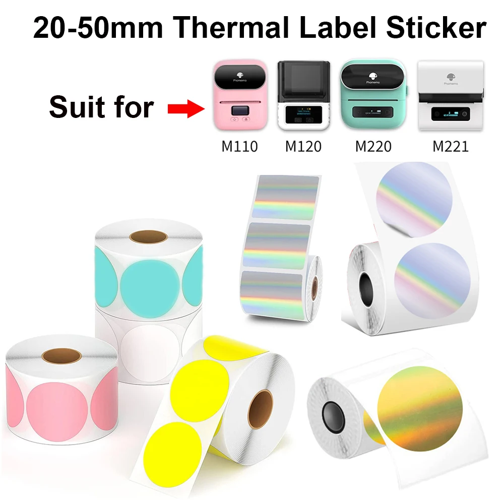 1Roll Thermal Label Stickers Waterproof Label Maker Sticker 40x30mm 50x50mm Laser Label For M110/M220/M221 Mini Printer