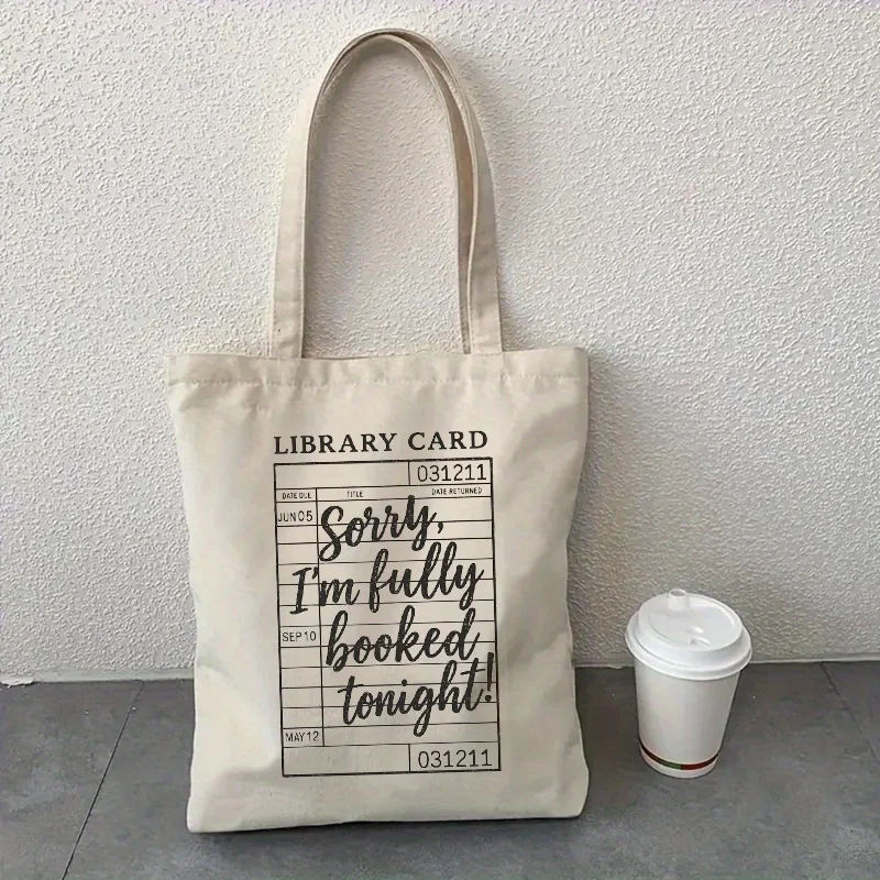 Sorry I'm Fully Booked Tonight Tote, Washable Handbag for Travel Gym Daily Carry, Spacious Neutral Bag for Women & Unisex