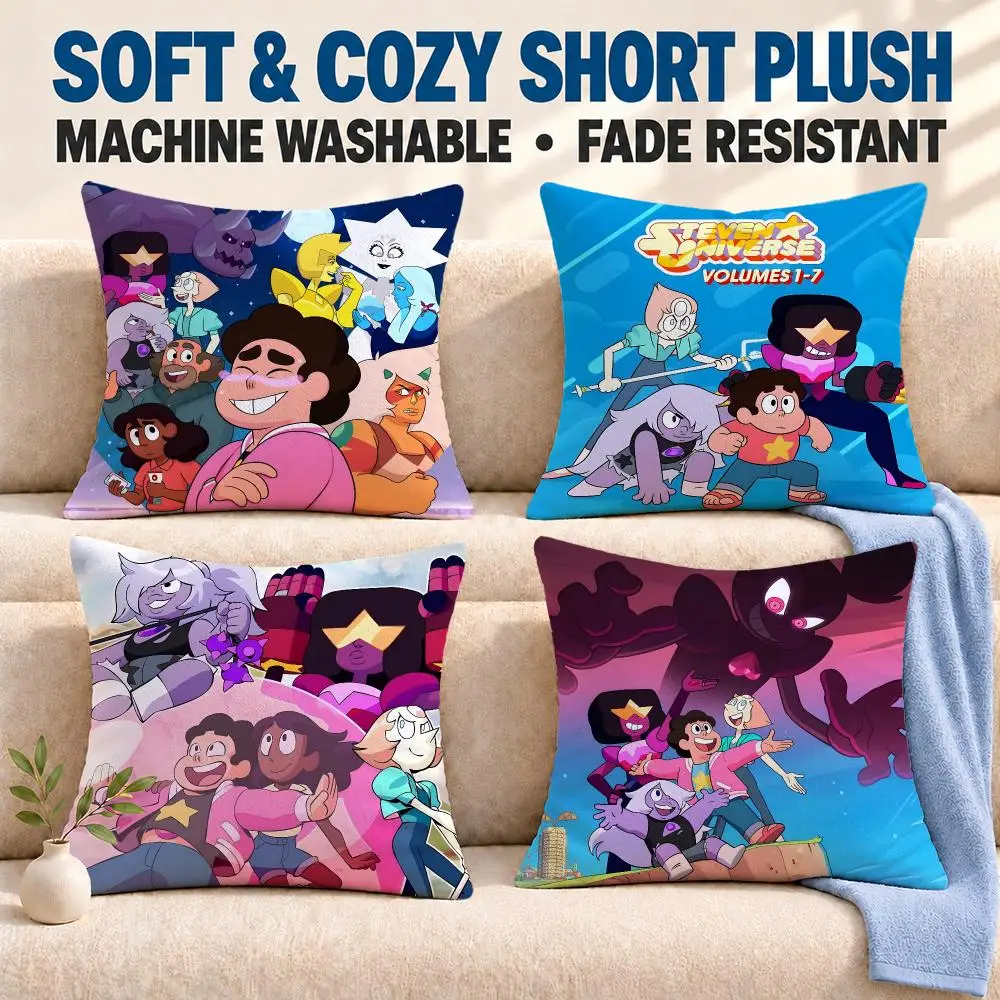animation Steven Universe Cushion Cover Soft Washable Pillowcase Cushion Cover for Sofa Bed Car Travel Office Home Decor
