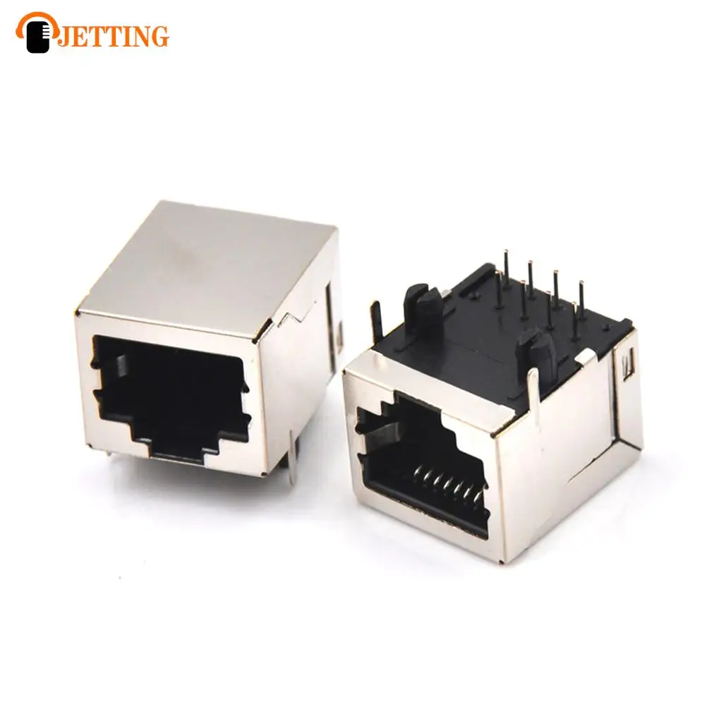 

10Pcs/set Network Ethernet 8P 8C Female Socket Connectors 8Pin PCB Mount RJ45 8P8C Single Network Port