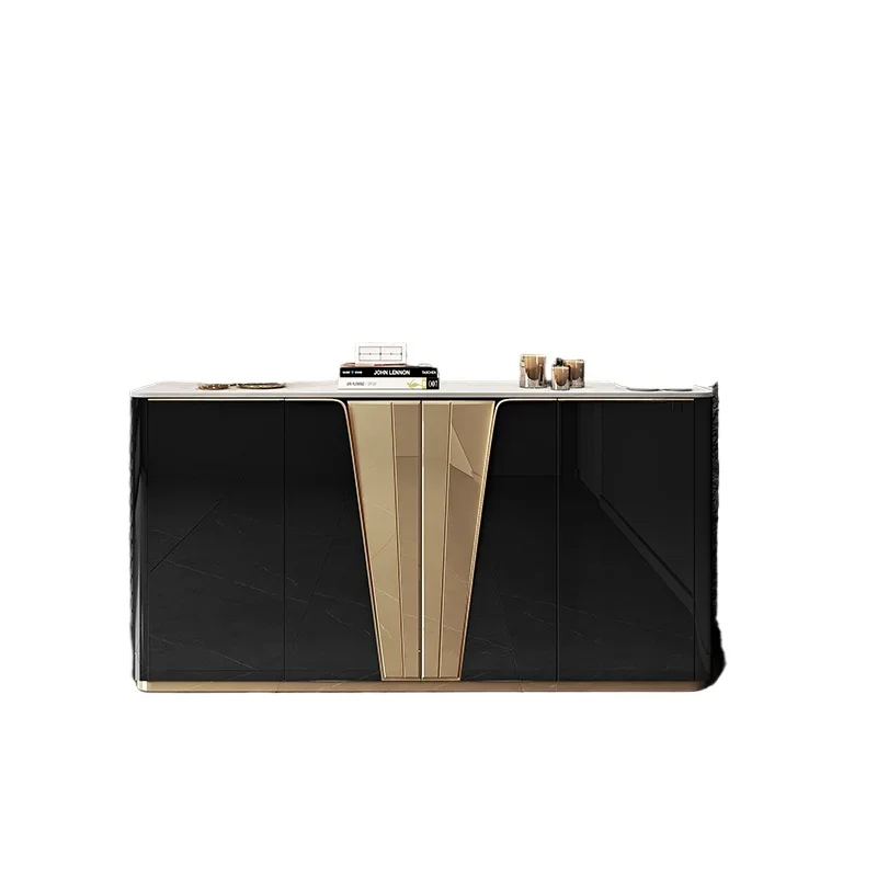 

Light luxury medieval foyer solid wood multi-layer board entrance cabinet