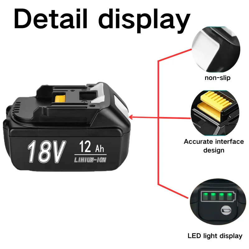 Latest Upgraded BL1860 Rechargeable Battery 18 V 6000mAh Lithium for Makita 18V Battery BL1840 BL1850 BL1830 BL1860B LXT 400