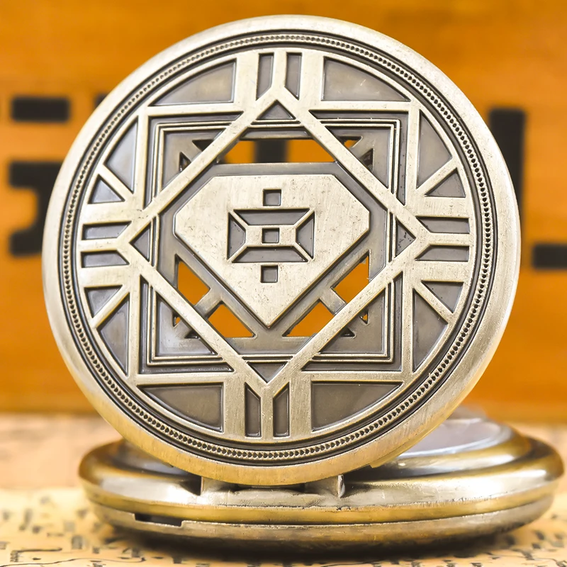 Orologio da tasca commemorativo serie di collane al quarzo regalo per studenti maschili e femminili flip-top Steampunk in bronzo retrò