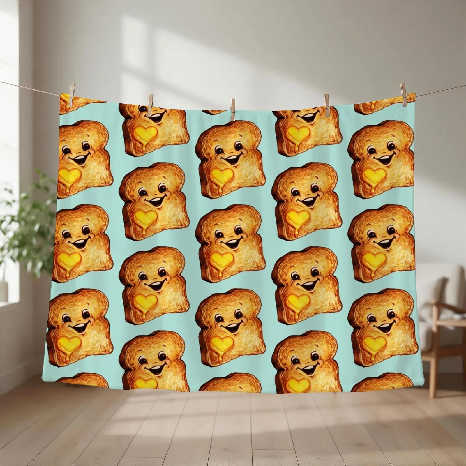 Toast Throw Blanket couch cozy soft plush fuzzy picnic outdoor blanket