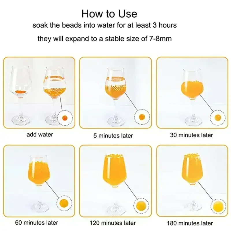 7-8 مللي متر هيدروجيل اللؤلؤ على شكل كريستال التربة حبات الماء الحيوي كرة هلامية لزهرة/إزالة الأعشاب الضارة الطين تزايد كرات هلام سحرية #5