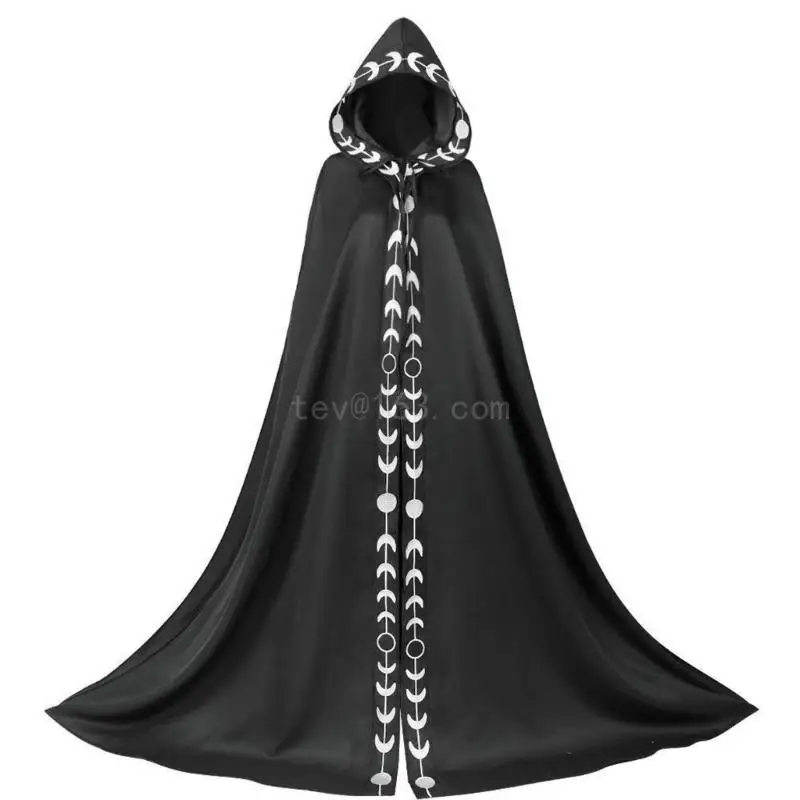 

Floor Length Halloween Cosplays Costume Cape Wizard Witch Mantle Outfit Fancy Dress up Gown Party Dress Cloak for Adults