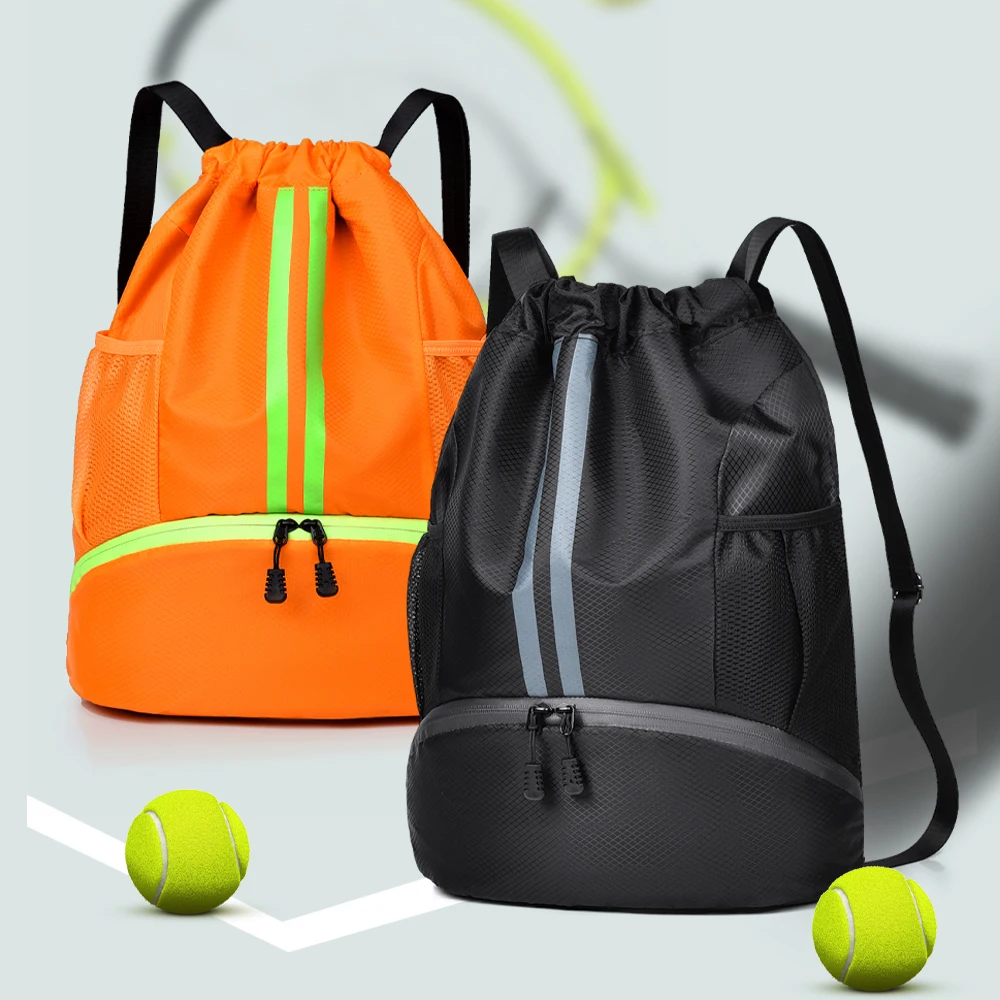 [Sports Yoga Fitness Backpack] Large Capacity Sports Drawstring Backpack-Outdoor Sports Basketball and Football Bag