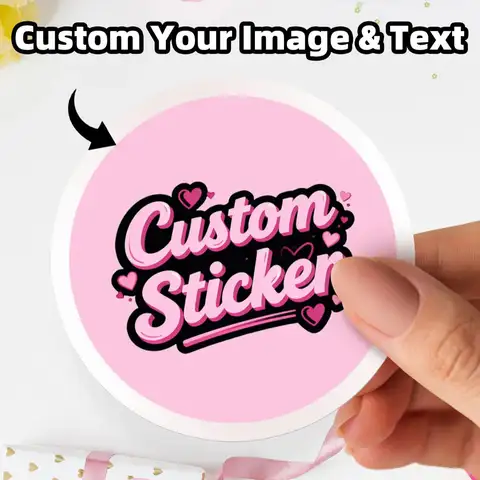 1/50/100pcs  Custom Round Waterproof Custom Stickers Personalizable with Logo Image Text for Any Occasion