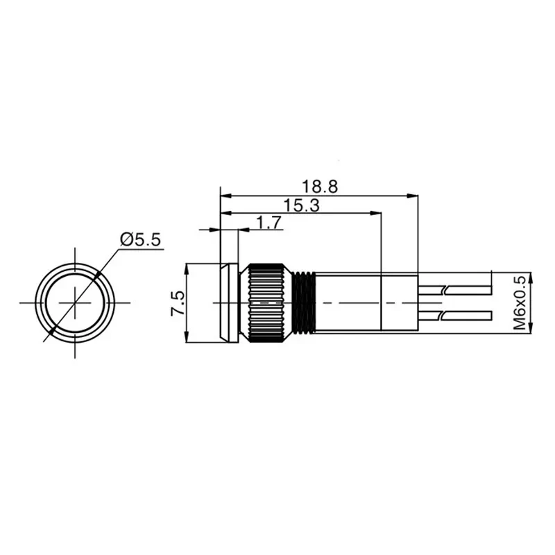 1 قطعة 6 مللي متر شقة رئيس LED مؤشر معدني ضوء 6 مللي متر مقاوم للماء مصباح إشارة 6 فولت 12 فولت 24 فولت 220 فولت مع سلك أحمر أصفر أزرق أخضر أبيض