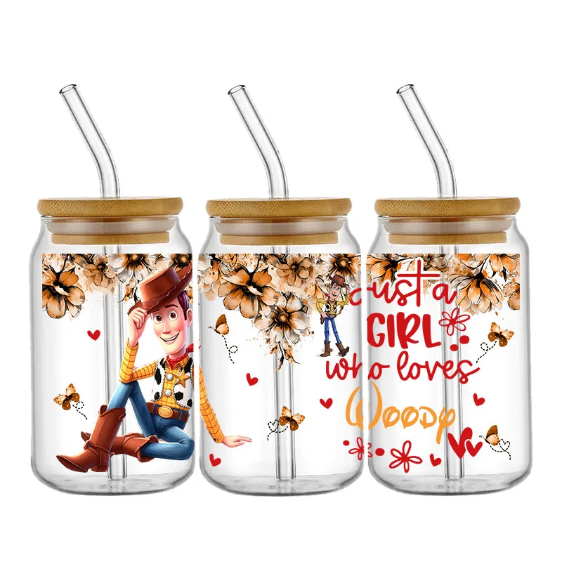 MINISO disney hračka děj 16oz akrobat DTF nálepka pohár personalize UV balit dovést nálepka MINISO nestandartní nálepka DIY vodotěsný