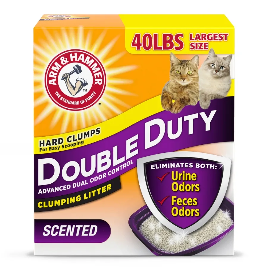 

Наполнитель для кошачьего туалета Double Duty с улучшенным контролем запаха, комкующийся, ароматизированный, 40 фунтов