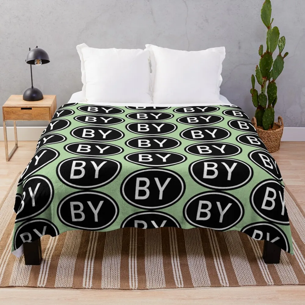 BY Initials Monogram Oval White Letters Throw Blanket Bed covers for sofa Blankets