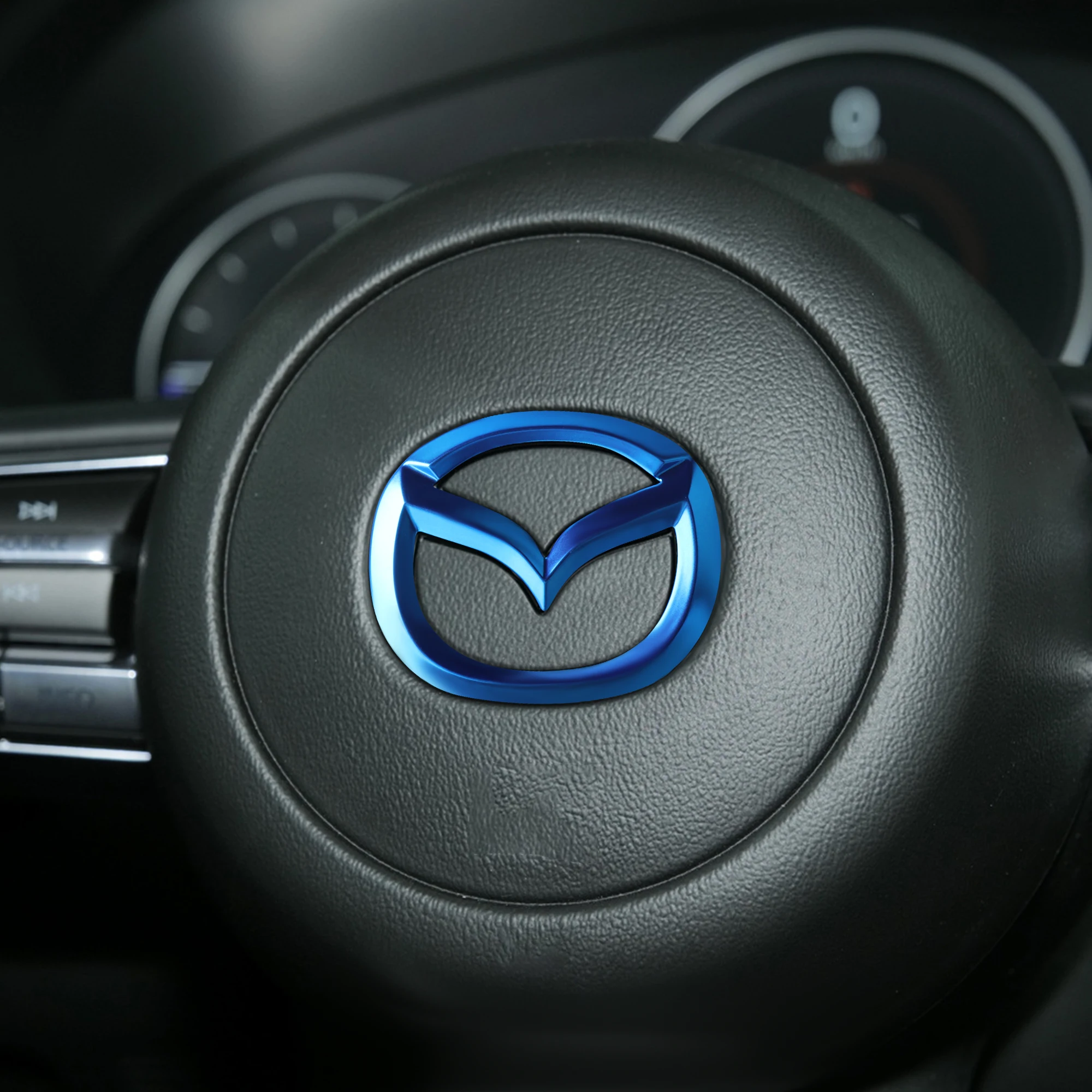 1pc ABS Car Steering Wheel Center Emblem Sticker For Mazda 3 CX3 CX4 CX5 CX7 CX8 CX9 CX30 Atenza Axela Car Interior Decoration