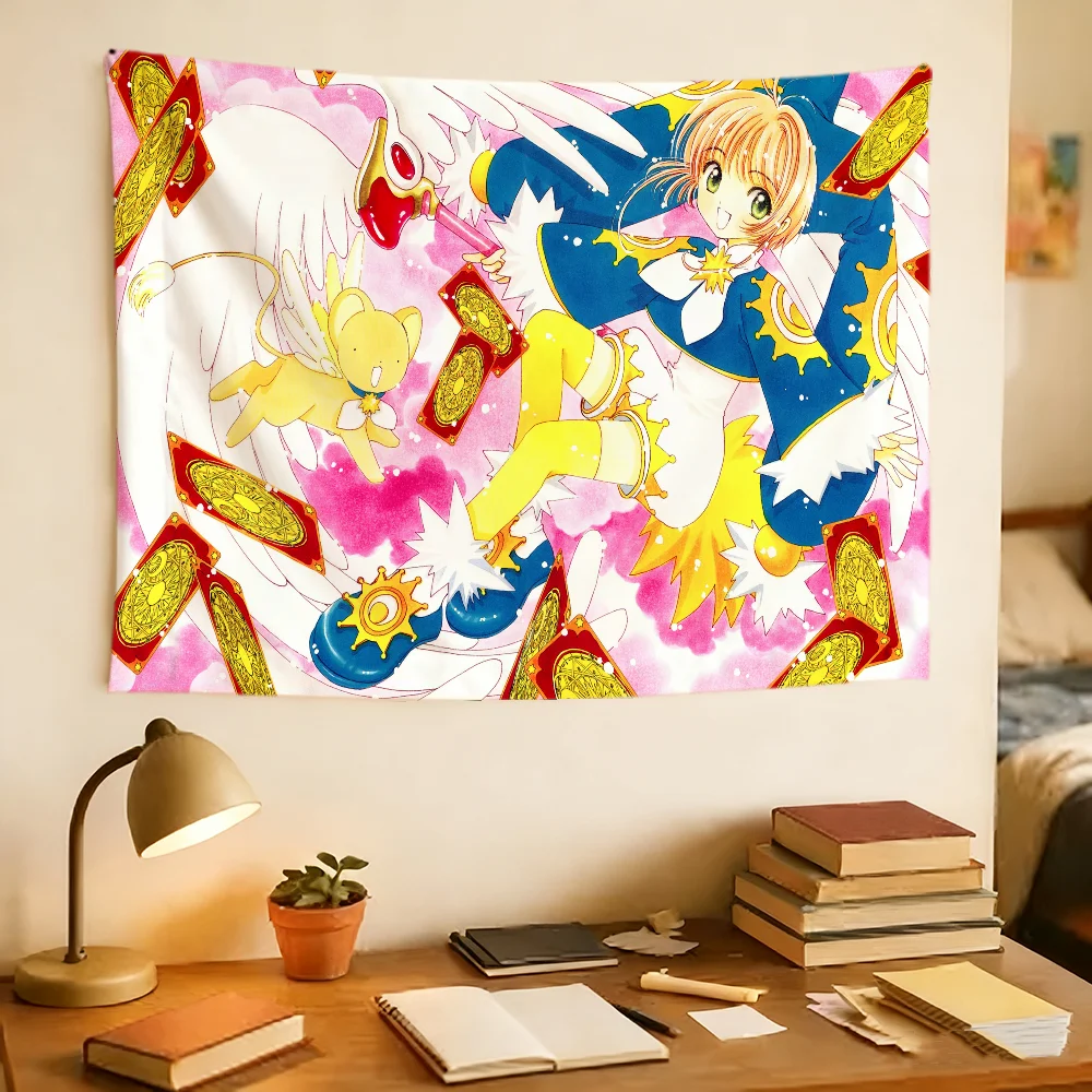 Kawaii C-cardcaptor anime S-sakura flag Durable Outdoor Indoor Patio Festive Decoration Classic Design Pole Wall Room Banner
