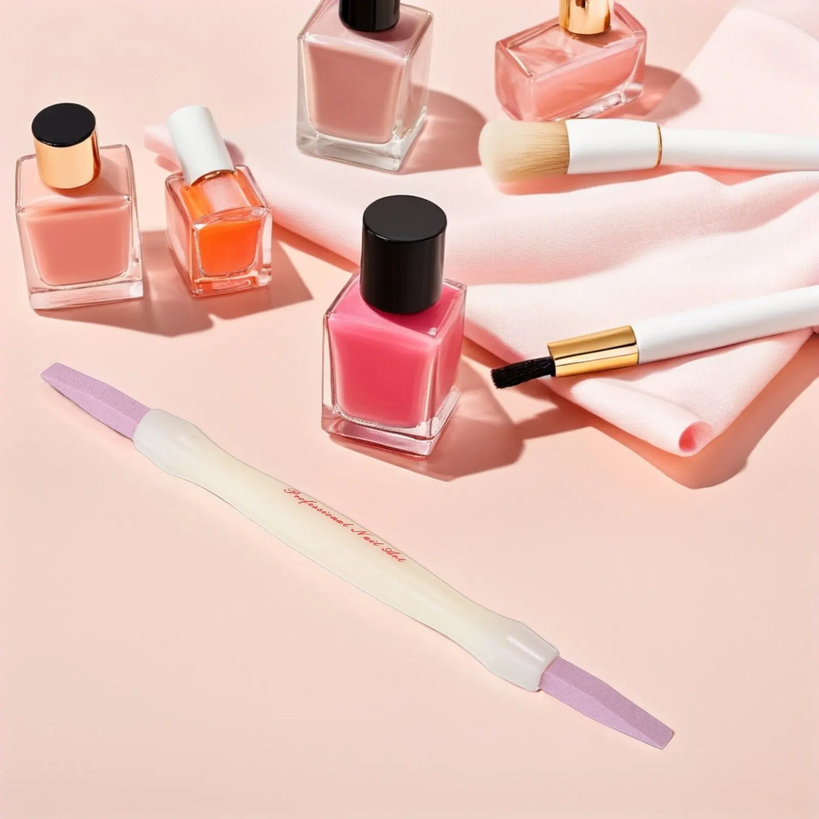 

4Pcs Nail Polishing Stick Tool Quartz Stone Based Double Headed Buffer for Manicure Pedicure Salon At Home Maintenance