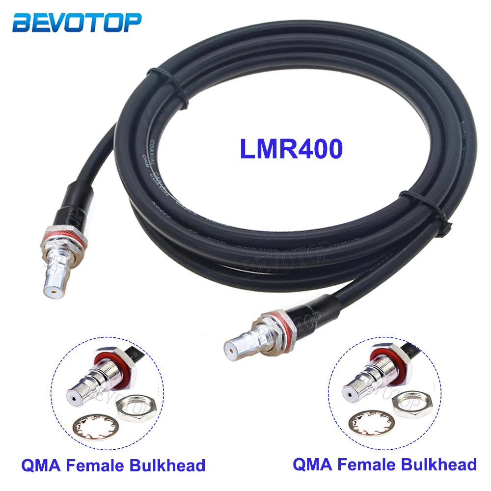 1Pcs LMR400 Cable QMA Female to QMA Male Plug Straight Connector QMA Type 50-7 LMR-400 Pigtail 50 Ohm Low Loss RF Coaxial Jumper