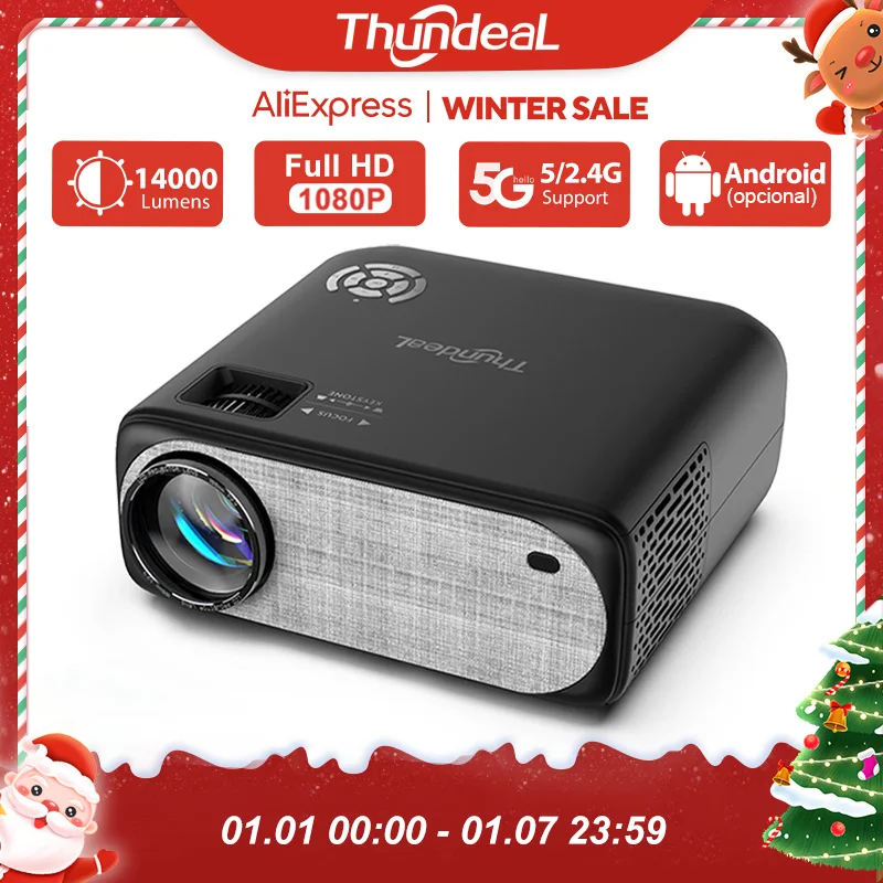 ThundeaL 1080P Projector TD97 WiFi Android LED Full HD Projector 2K 4K Video Proyector TD97W Home Theater Movie Cinema Beamer