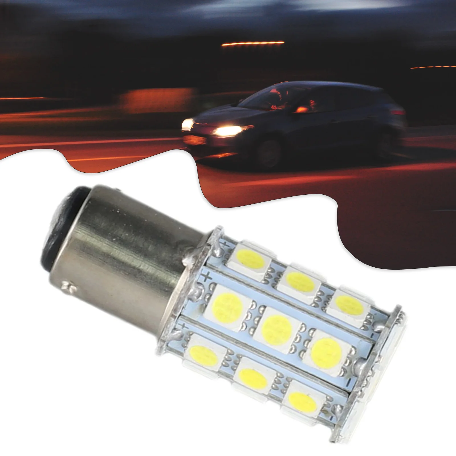 

1Pcs White 27-SMD BA15D Cabin Marine Boat LED Inner Lights Bulbs 1004 1076 1142 Car Headlight Bulb Car Fog Lights Replacement