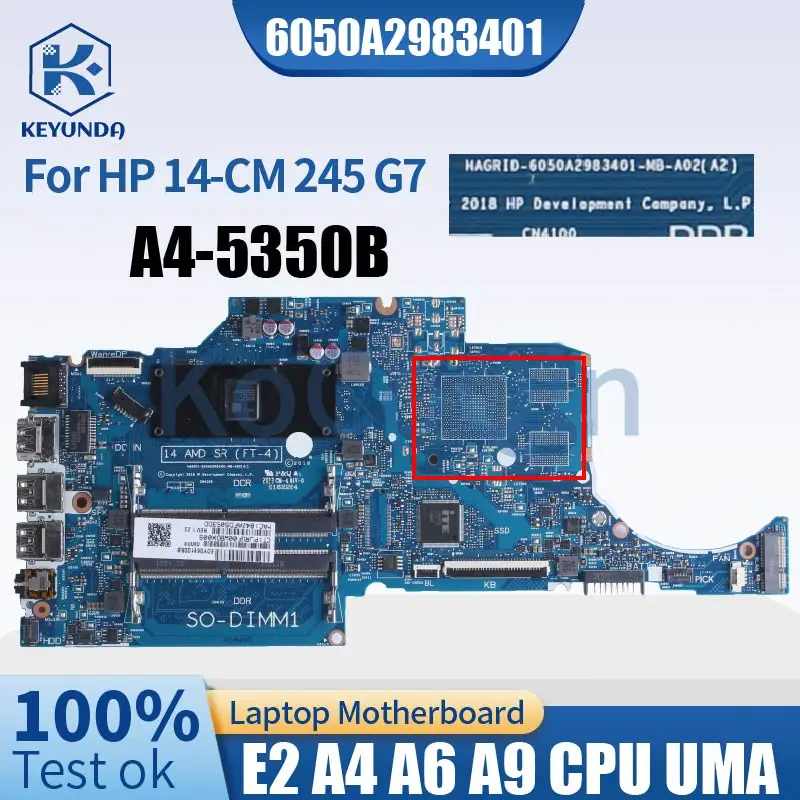 

E2 A4 A6 A9 CPU UMA для HP 14-CM 245 G7 материнская плата для ноутбука 6050A2983401 телефон, системная плата DDR4, протестирована