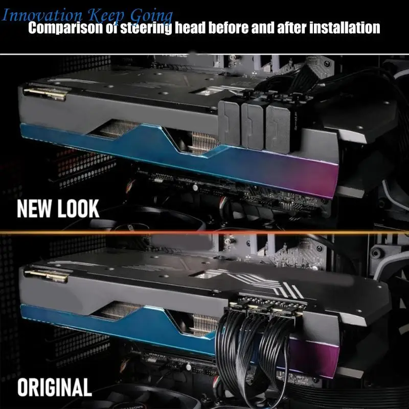 E65C Aluminum 180 Degree 8Pin Graphics Card Adapter 180 Degree 8Pin Graphics Card Power Supply Adapter 180 Degree Angled
