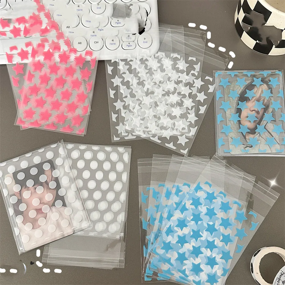 50pcs/pack 8x13cm Transparent Small Packing Bags for Gift Paper Card Packaging Opp Bags Dot Star Birthday Wrapping Supplies