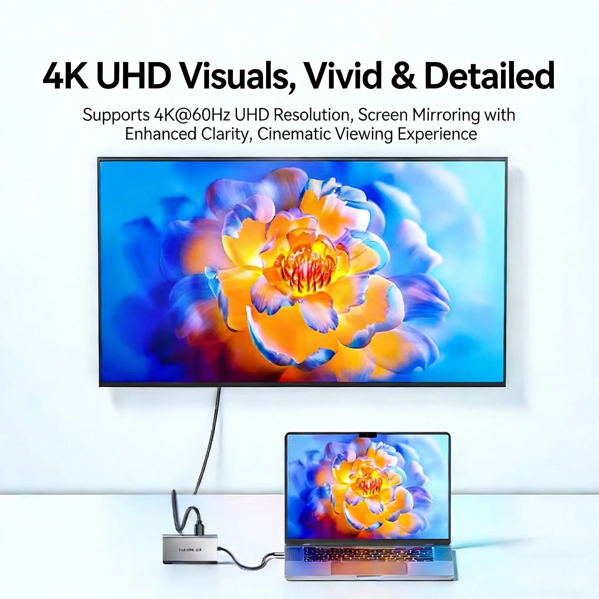 SAMZHE 10-in-1 USB HUB Type-C to 4K60Hz HDMI 5Gbps USB C&A 1000Mbps RJ45 PD100W SD&TF for Laptop Accessories MacBook Pro Dell HP