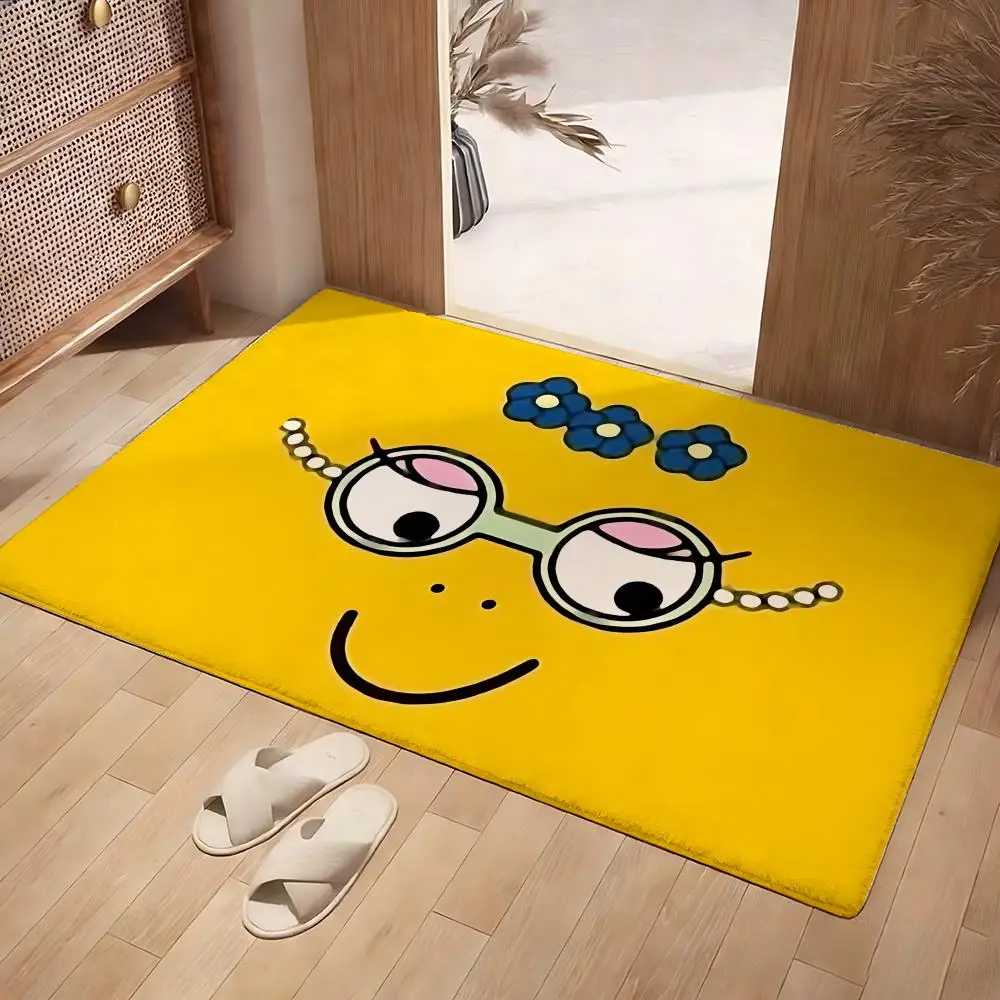 B-barbapapas Cute Floor Mat Soft Flannel Rug Non-Slip Absorbent Mat For Bathroom Bedroom Home Decor