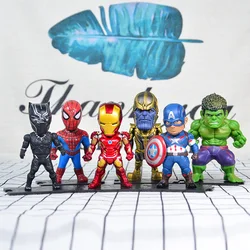 Disney Marvel Action Figure Spiderman Hulk Kids Toys Anime Model Iron Man Thor Kids Cake Decoration Figure Doll Gift Toy Kids