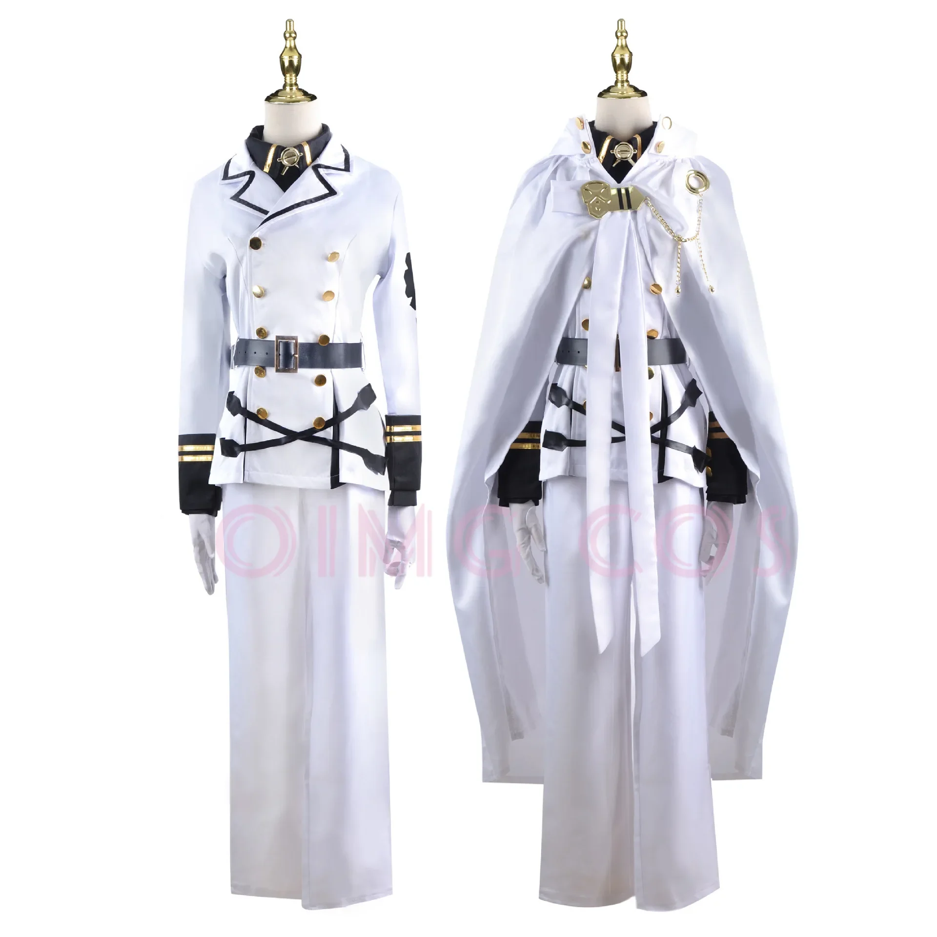 Costume de cosplay Seraph of The End Mikaela Hyakuya, uniforme, perruque, style chinois, costumes d'Halloween, jeu d'anime, opulence et splendeur