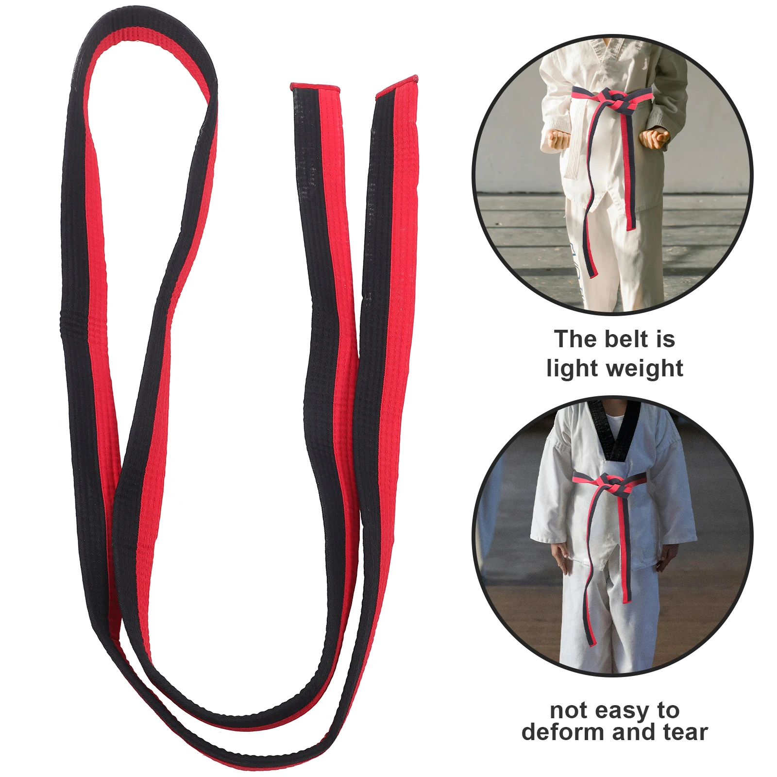 

Soft Karate Belt Lightweight Taekwondo Belt Adjustable Martial Arts Uniform for Training