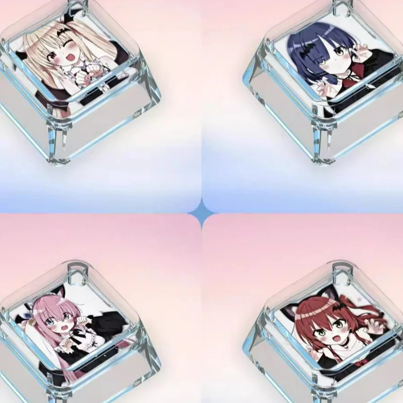 

Bocchi The Rock Keycaps Anime Custom Kita Ikuyo Artisan Cute Point Keyboard Caps Transparent Gaming Mechanical Keyboard Keycap