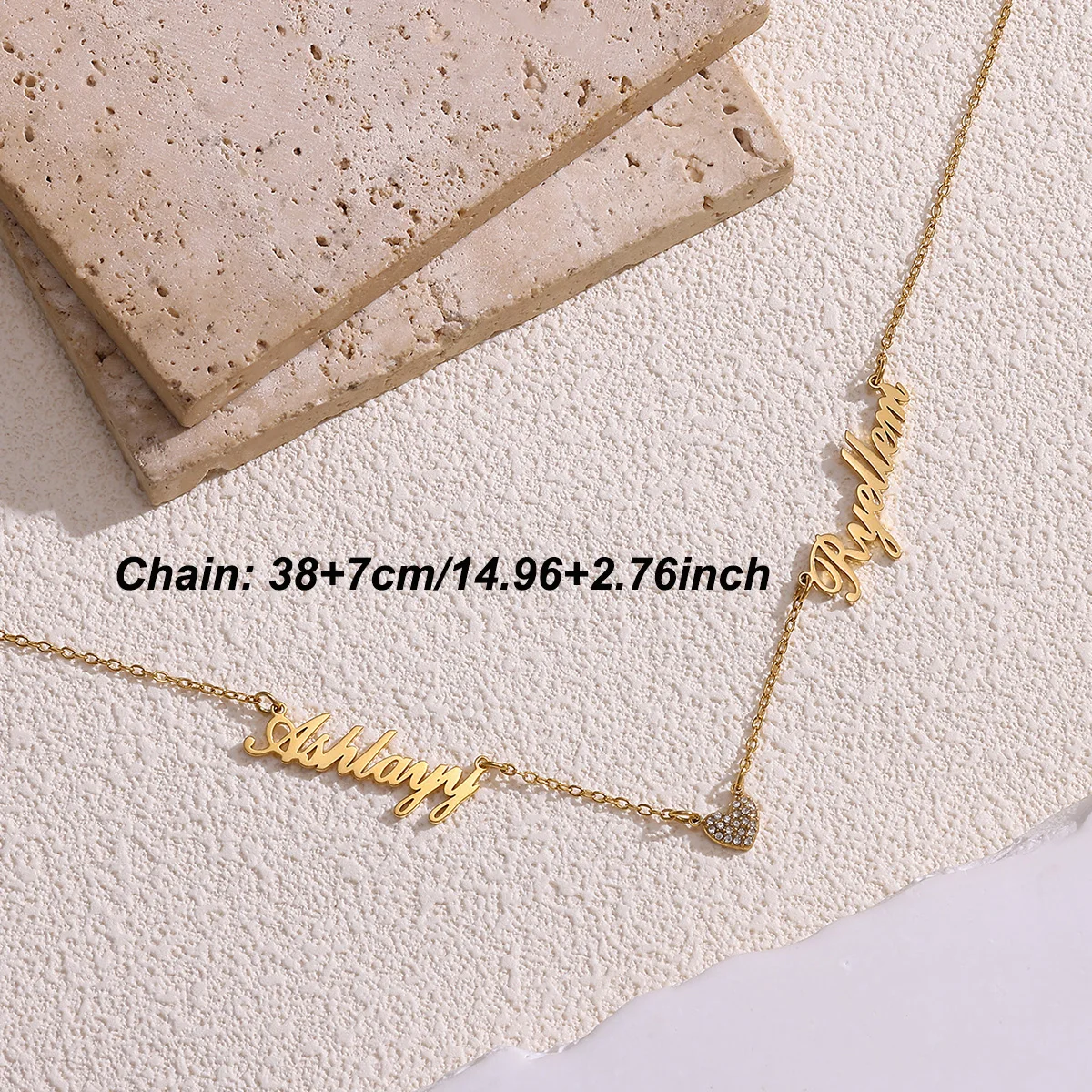 Custom Two Name Necklace For Women Christmas Multiple Names Zirconia Heart Necklaces Personalized Jewelry Couple Dainty Gift Mom