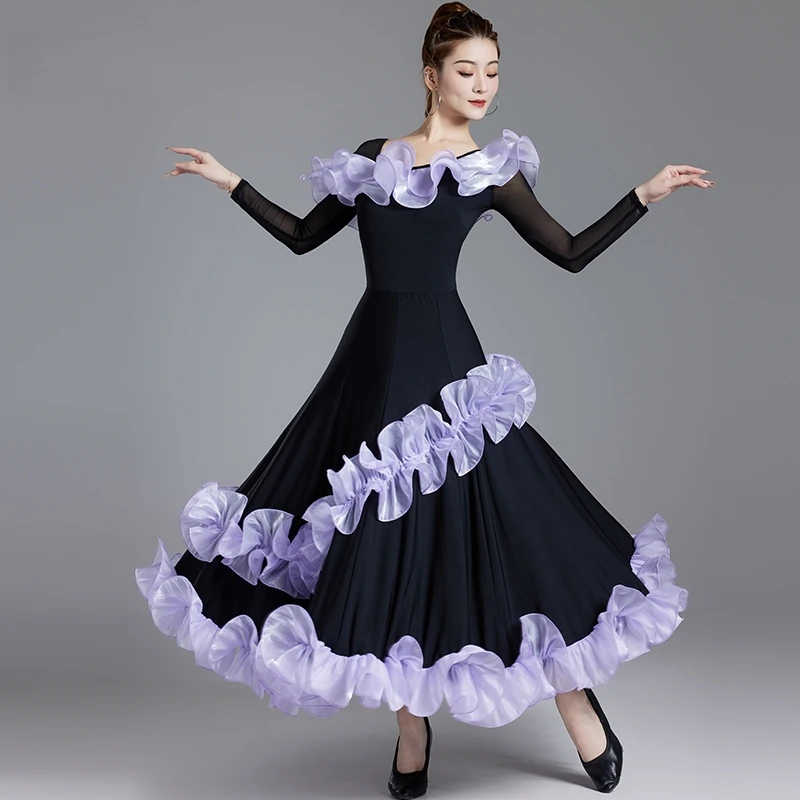 Modern Dance Dress National Standard Waltz Social Dance Big Swing Dress Professional Competition Table Performance Customes