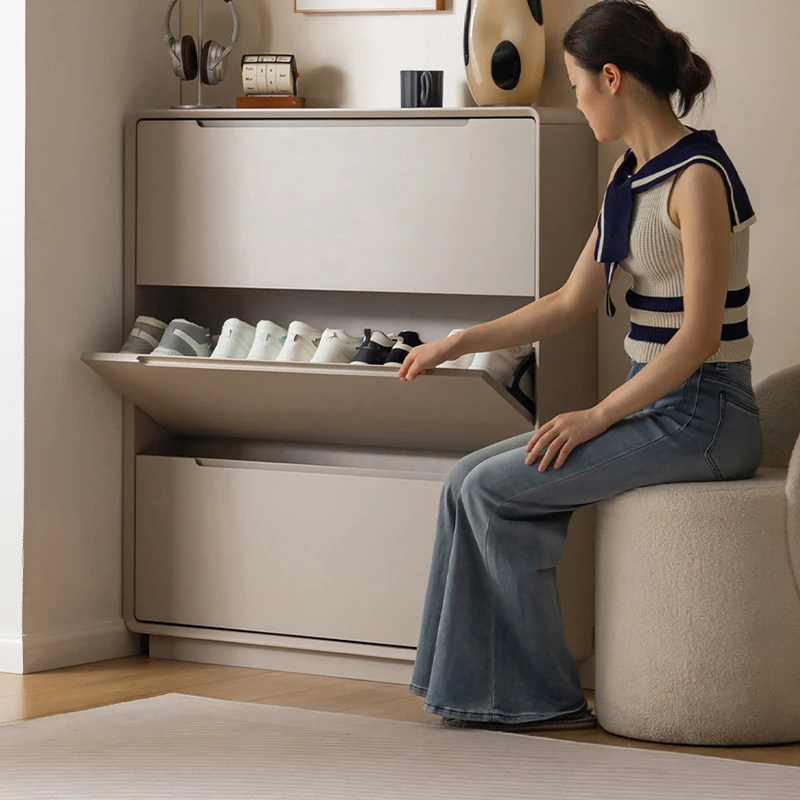 Ergonomic Designer Shoe Cabinet Luxury Modern Cream Style Shoerack Shoe Rack Organizer Shoe Cabinets Vitrina Trendy Furniture