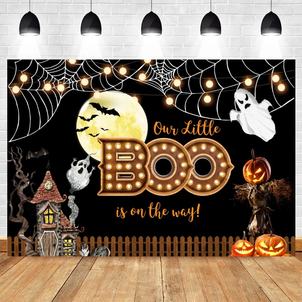 Halloween Eve Photography Background Horror Night Forest Castle Moon Scary Pumpkin Skeleton Family Party Backdrop Photo Props