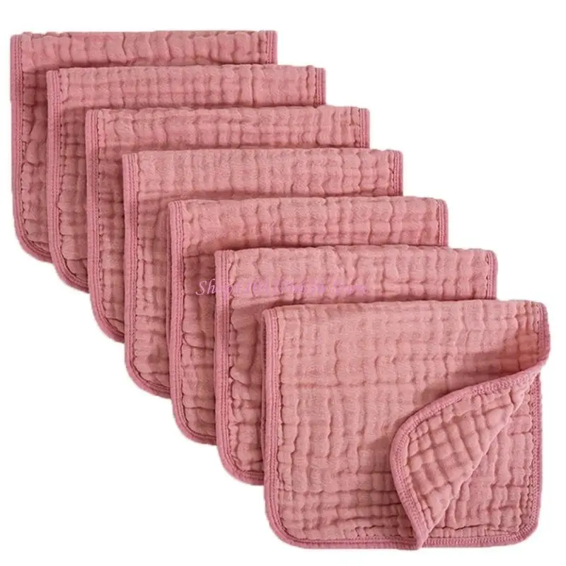 R6FD 6Pcs Baby Saliva Towels Soft Absorbent Burp Cloths 6-Layer for Bath & Burping