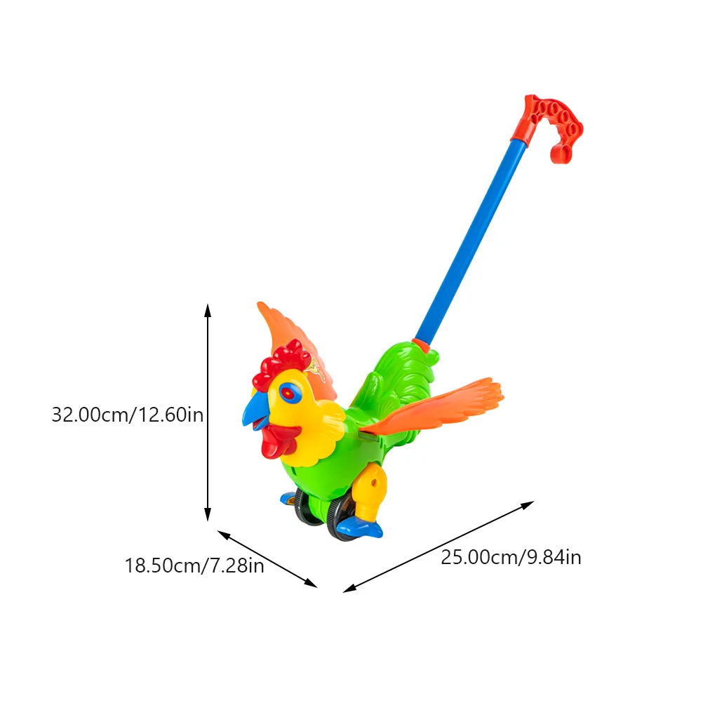 Baby Schieben Warenkorb Lustige Cartoon Kleinkind Walker Push Pull Lernen Watscheln Hahn Design Abnehmbare Griff Frühe Pädagogische